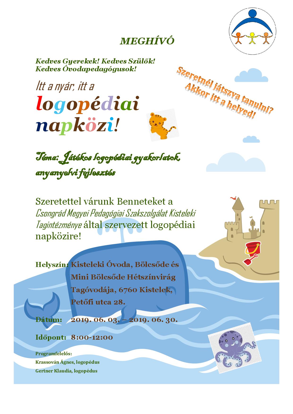 Logopédiai napközi meghívó