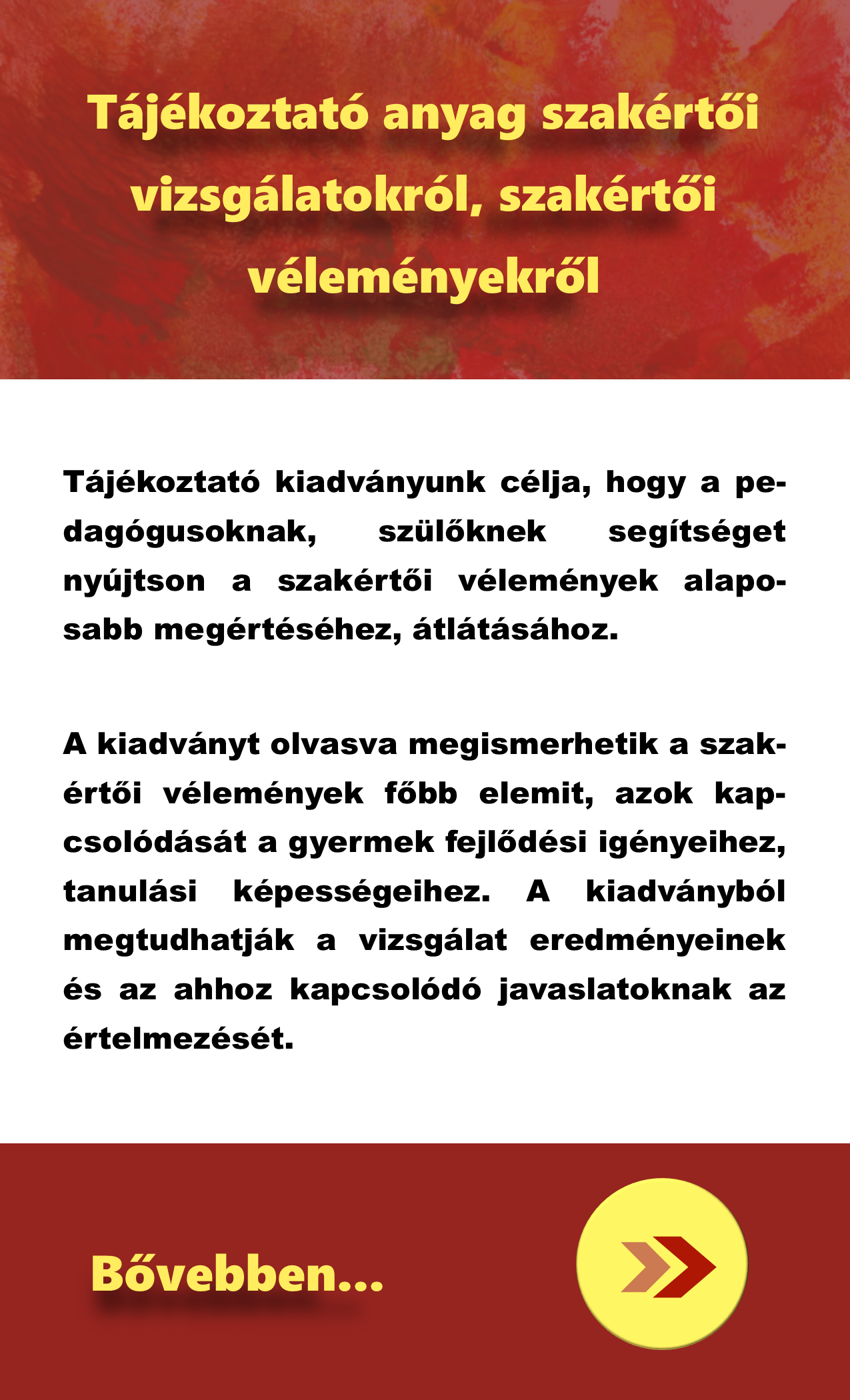 Tájékozttató anyag szakértői vizsgálatokról, szakértői véleményekről